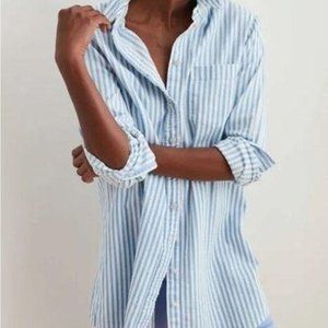 Aerie Blue and White Striped Button Down Shirt